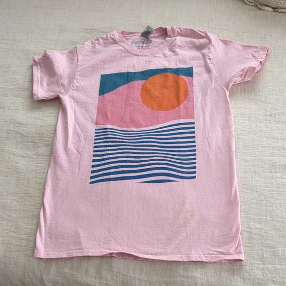 popkiller Tops - Popkiller Vaporwave Sunrise Tee- Small